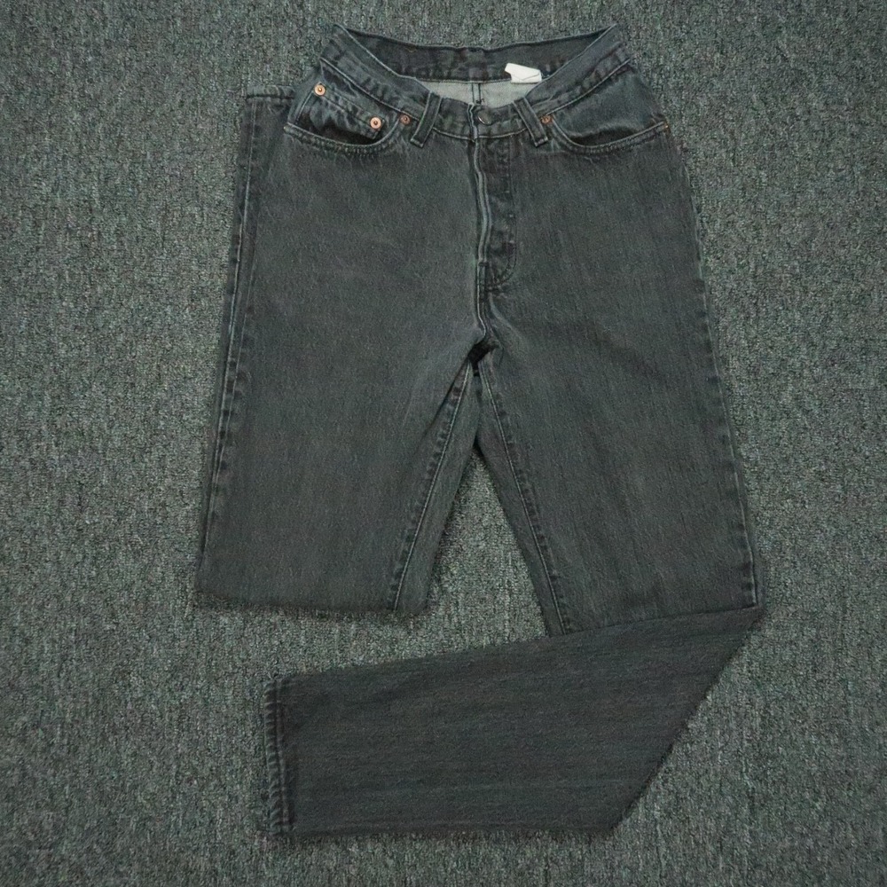 VINTAGE Levis Jeans Womens 5 Faded Black 501 Button Fly USA 90s Y2K
